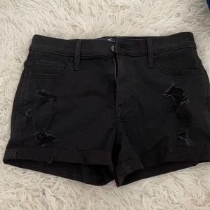 Hollister black jean shorts